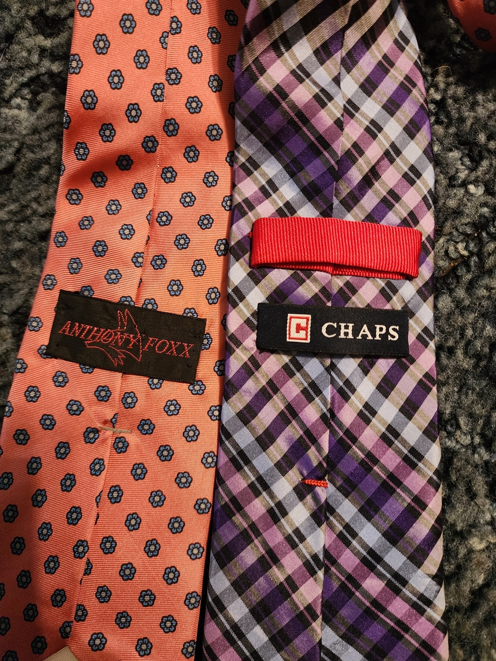 Chaps Purple and Black Plaid Men's Tie